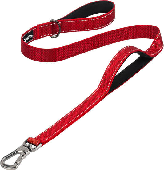 4FT Heavy Duty Dog Leash – Dual Padded Handles, Reflective Safety, Ultra-Durable Control for All Breeds