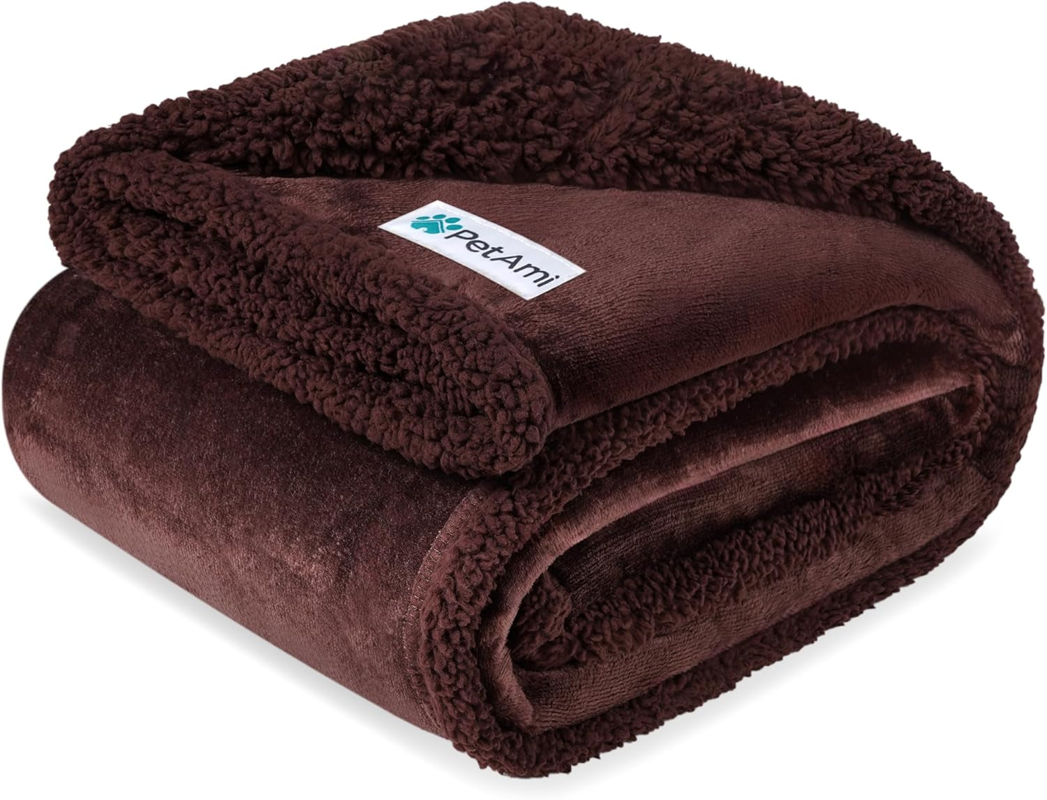 Waterproof Reversible Dog Blanket - Soft Sherpa Fleece Couch Cover for Medium & Large Dogs, Leakproof & Washable, 60x40 Brown